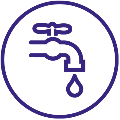 ikon med en vattenkran