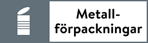 fraktionsbeskrivning ikon och text för metallförpackningar