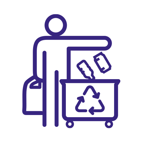 ikon som visar återvinning