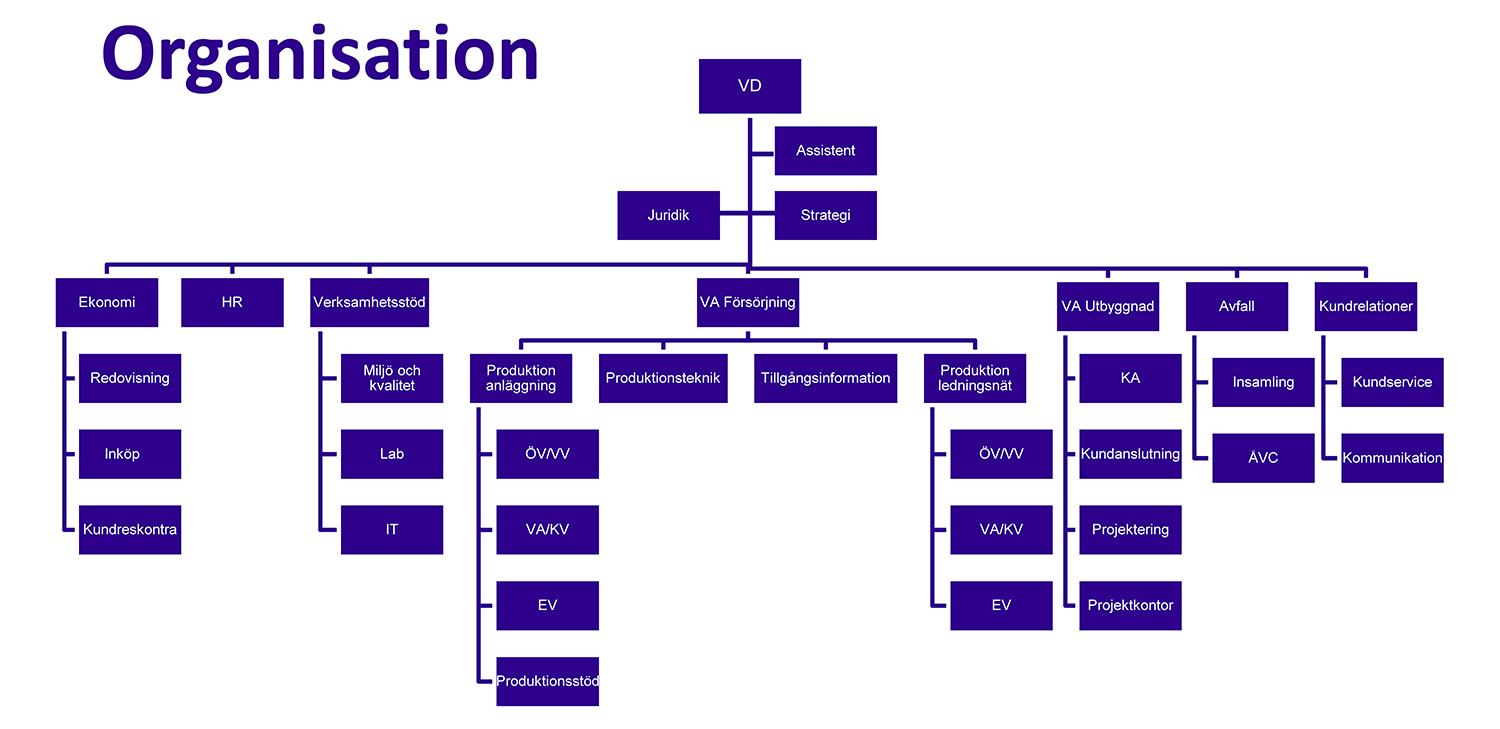 Organisationsschema med Roslagsvattens funktioner